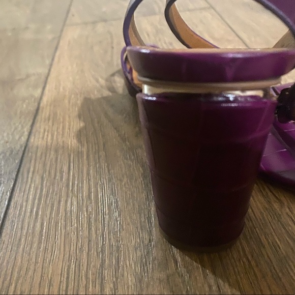 $100 Off Dazzling Diva Pumps…Faux Crocodile Pattern Designer Sarto plum heels! - Picture 3 of 6